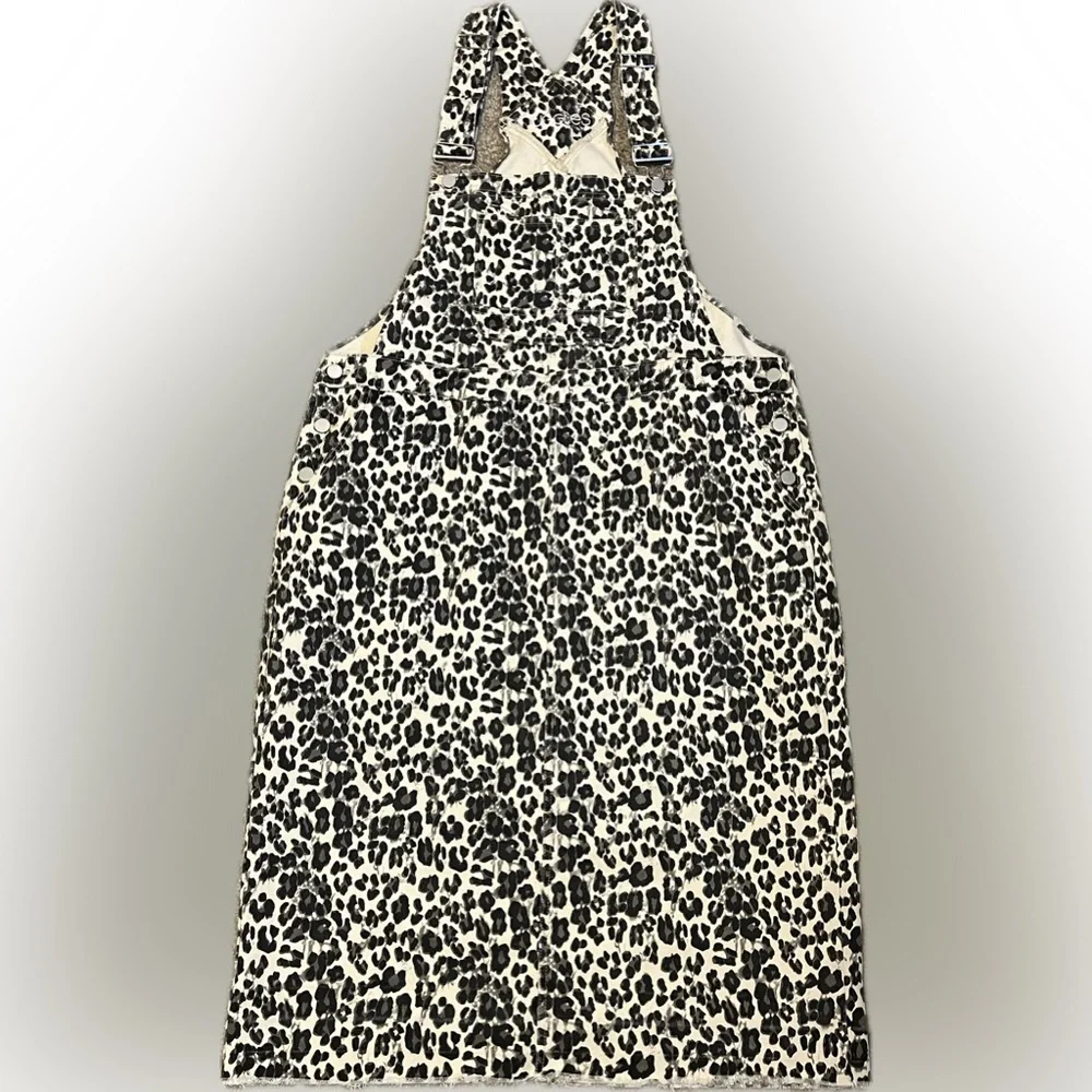Nuggles Denim Leopard Print Overall Dress size XXL - Picture 7 of 16